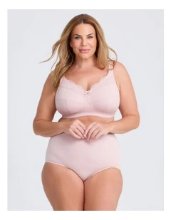 Wirefree Cotton Support Lace Bra in Cloud Pink
