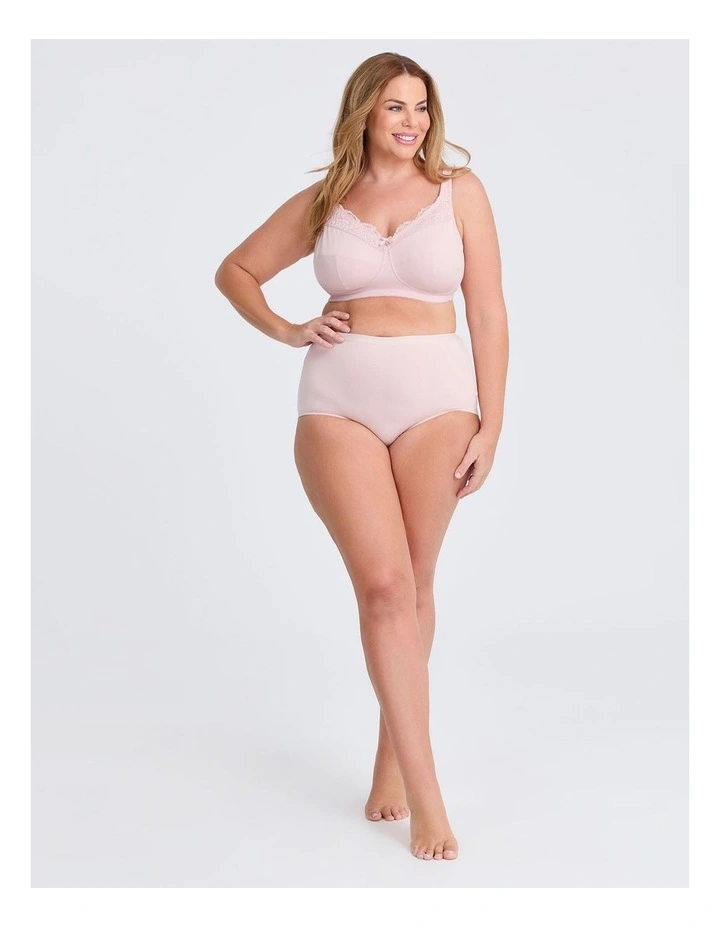 Wirefree Cotton Support Lace Bra in Cloud Pink image 3