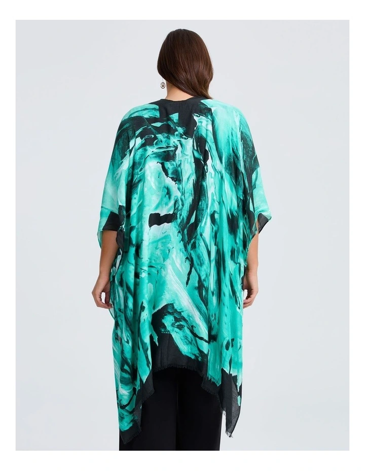 Large Flower Cape in Green image 2