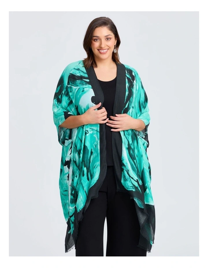 Large Flower Cape in Green image 3