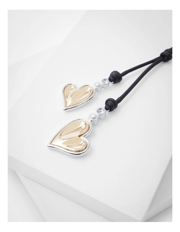 Reversible Heart Rope Necklace in Multi image 4