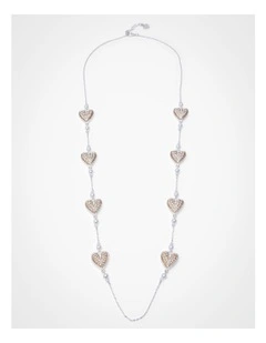 Reversible Heart Diamante Necklace in Multi