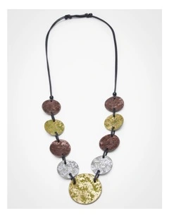 Metallic Statement Necklace in Multi