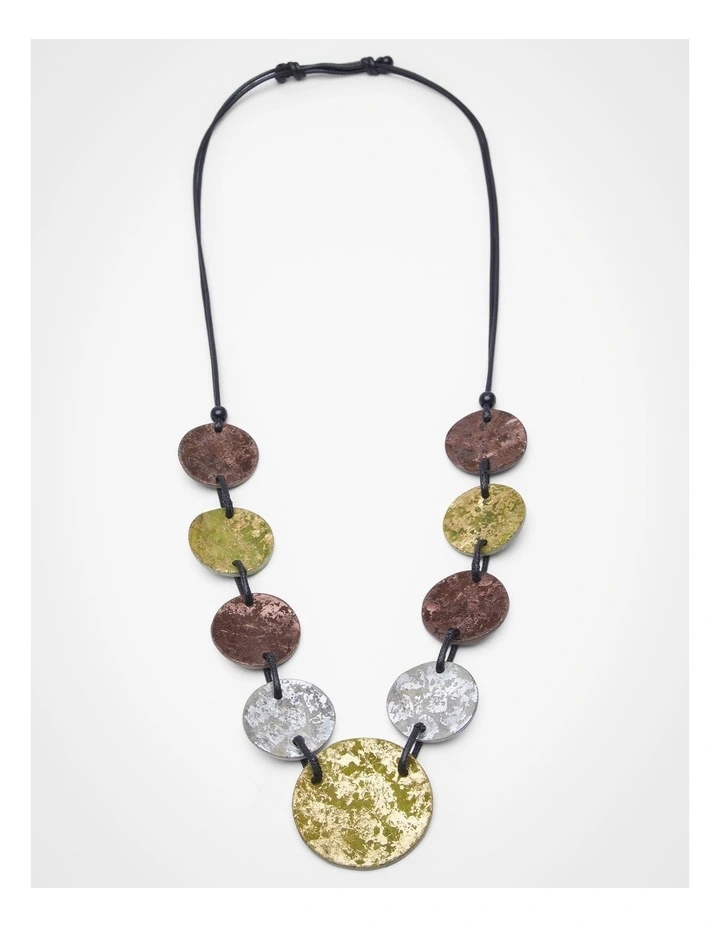 Metallic Statement Necklace in Multi image 1