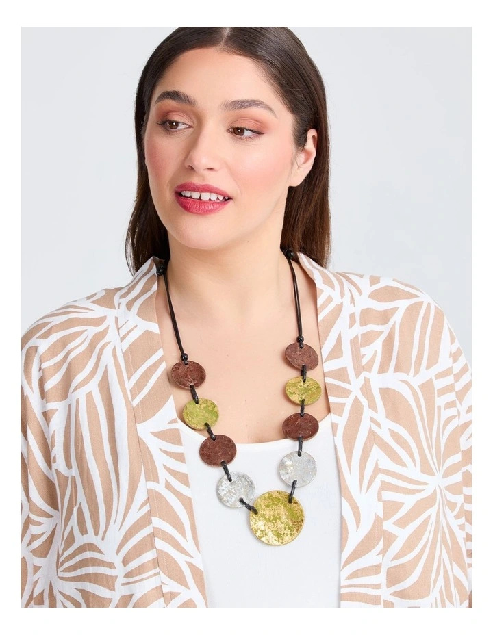 Metallic Statement Necklace in Multi image 2