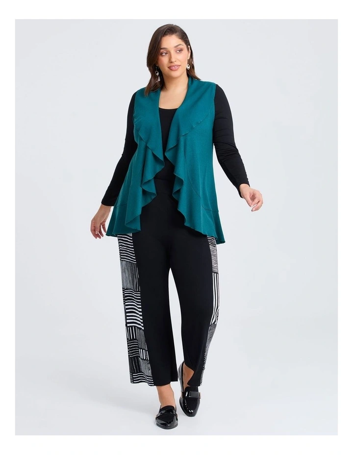Pretty Frill Cascading Vest in Green image 4