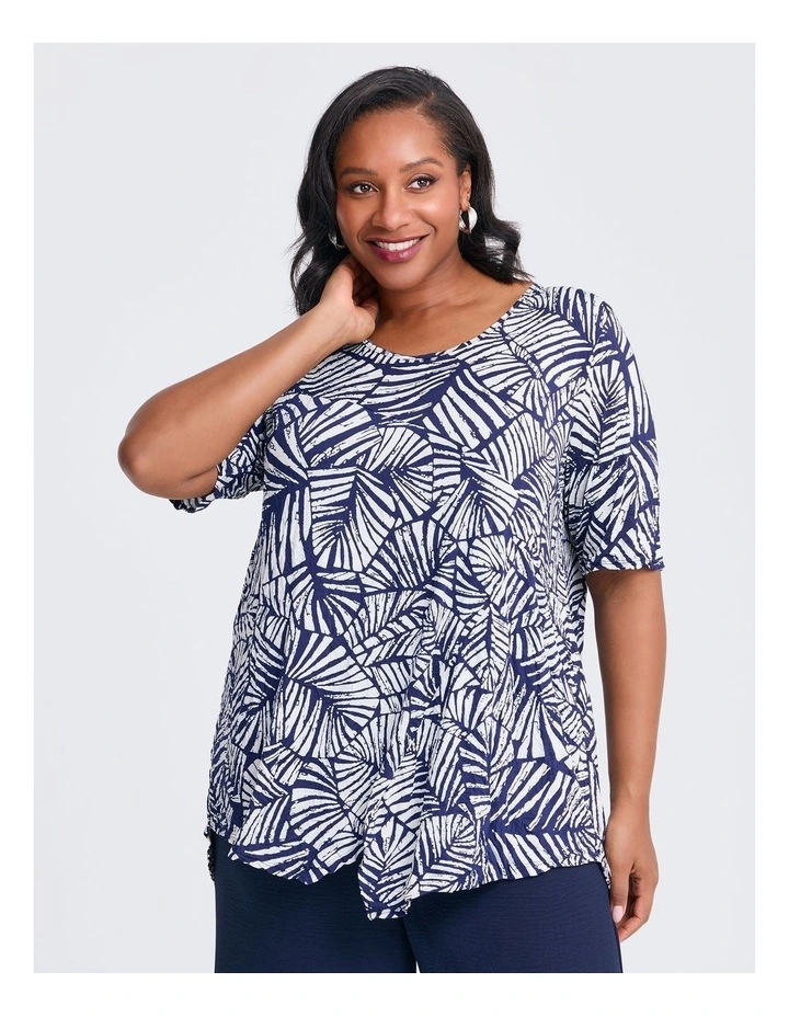 Georgie Asymmetric Top Navy Print image 1