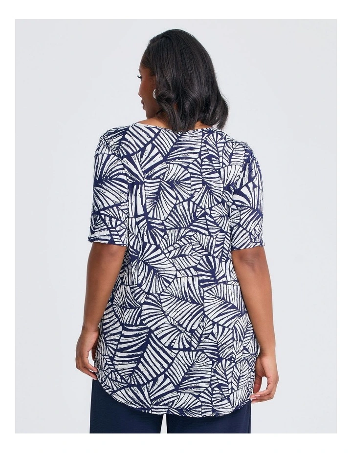 Georgie Asymmetric Top Navy Print image 2