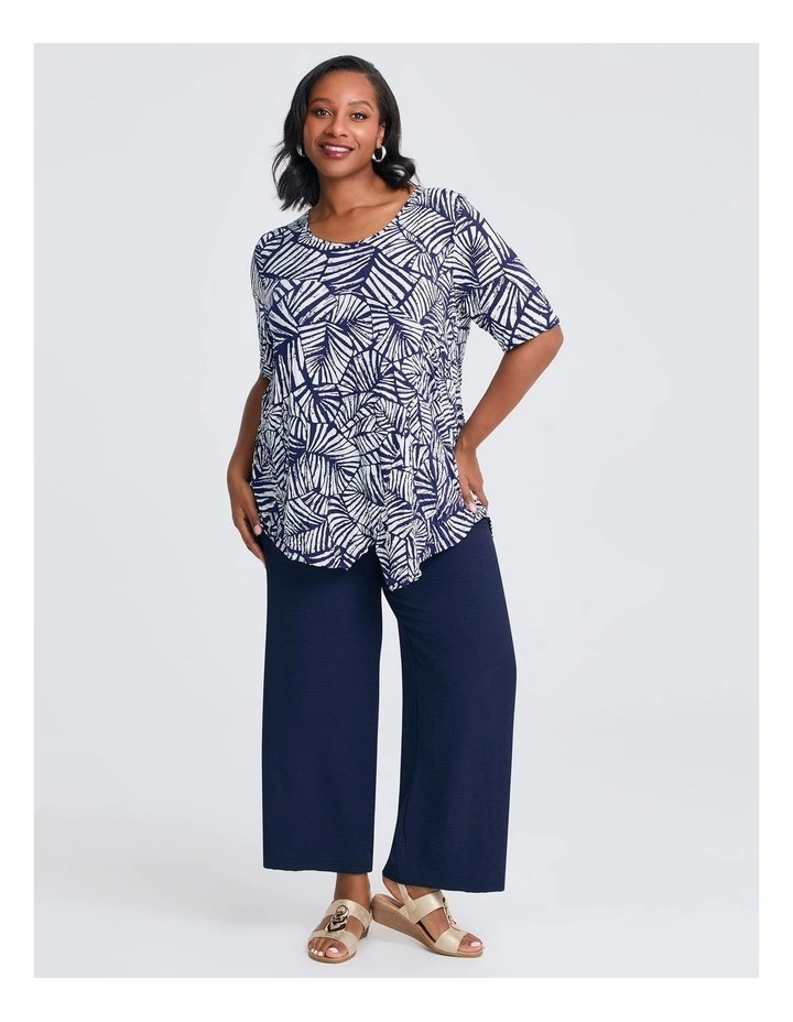 Georgie Asymmetric Top Navy Print image 3