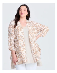 Drape Linen Bamboo Cardigan Print