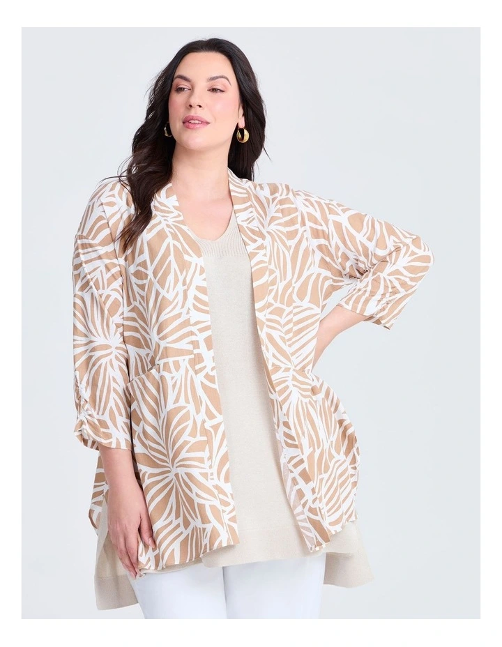 Drape Linen Bamboo Cardigan Print image 1