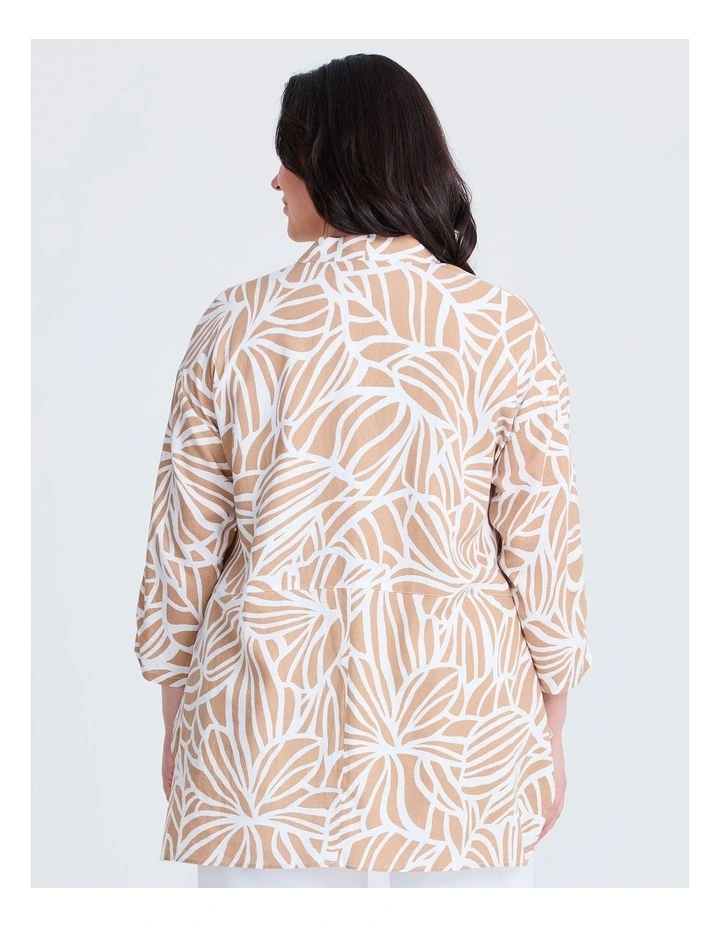 Drape Linen Bamboo Cardigan Print image 2