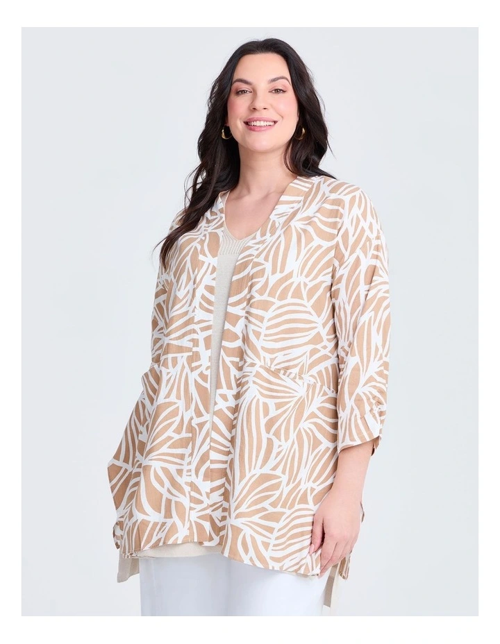 Drape Linen Bamboo Cardigan Print image 3