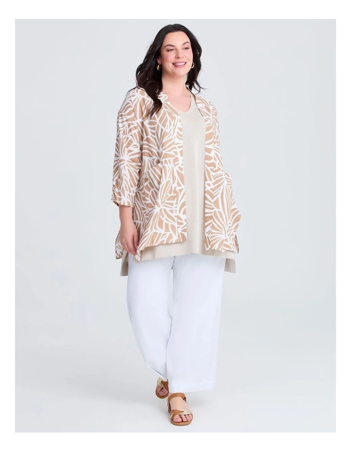 Drape Linen Bamboo Cardigan Print image 4