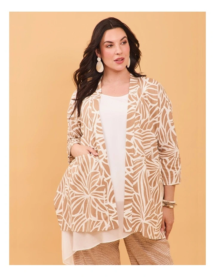 Drape Linen Bamboo Cardigan Print image 5
