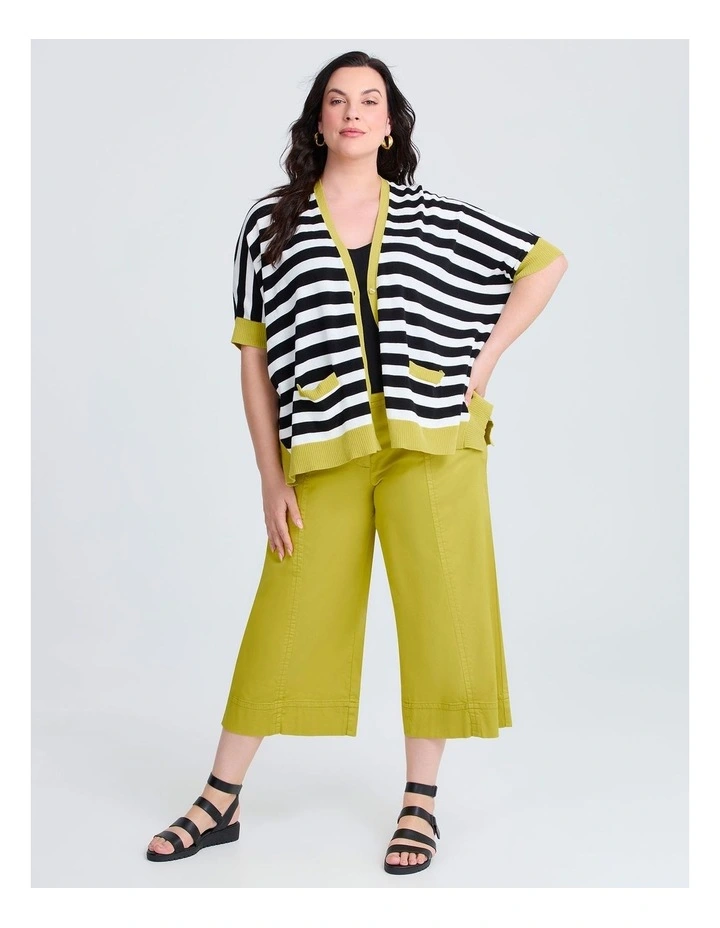 Stripe Oversized Cardigan Black/vanilla image 4