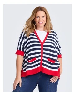 Stripe Oversized Cardigan in Multi