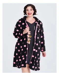Betty Boop Dressing Gown in Black/pinkdot