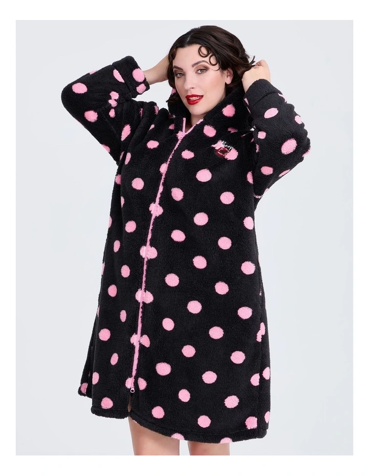 Betty Boop Dressing Gown in Black/pinkdot image 3