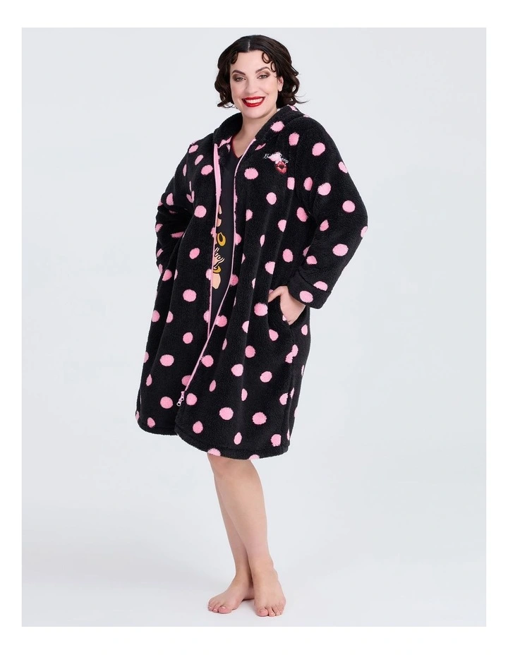 Betty Boop Dressing Gown in Black/pinkdot image 4