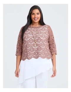 Crochet Cotton Knit Top Coconut