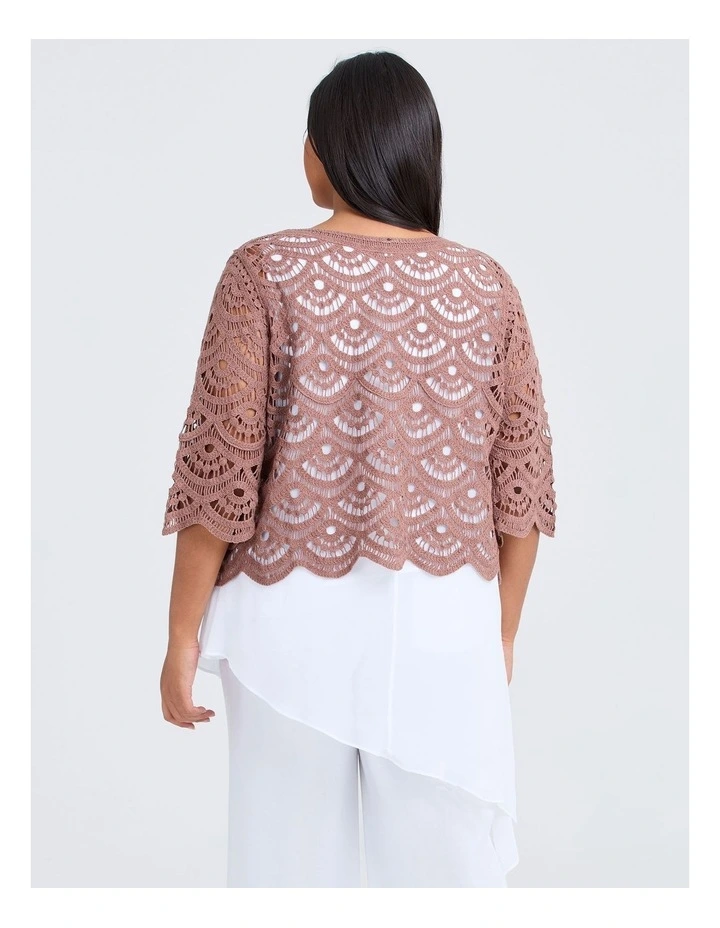 Crochet Cotton Knit Top Coconut image 2