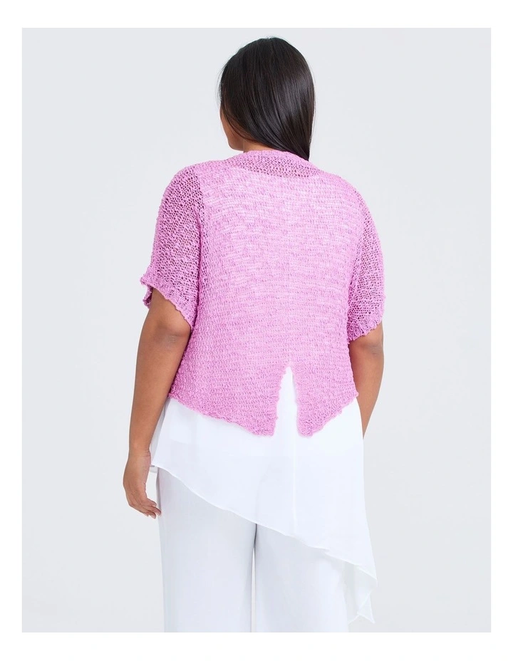 Cotton Boucle Sparkle Knit Over Top Bubblegum image 2