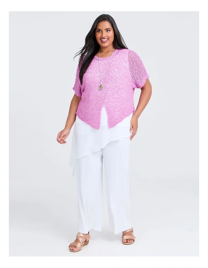 Cotton Boucle Sparkle Knit Over Top Bubblegum image 3