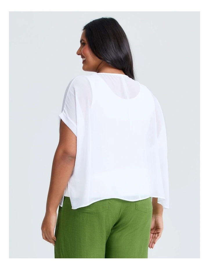 Chiffon Miley Overtop in White image 2