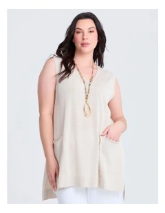 Longline Natural Knit Tunic Natural