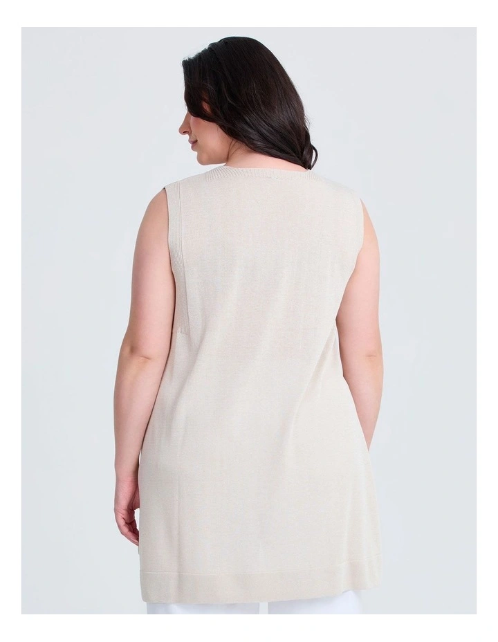 Longline Natural Knit Tunic Natural image 2