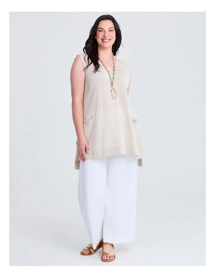 Longline Natural Knit Tunic Natural image 3