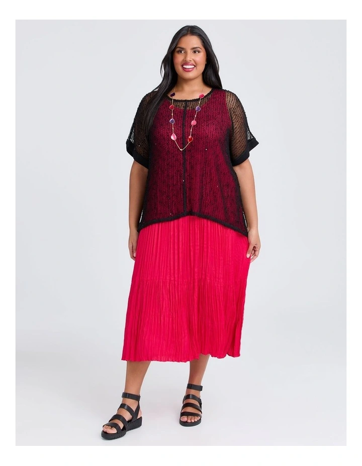Pleated Enya Dress in Watermelon image 4