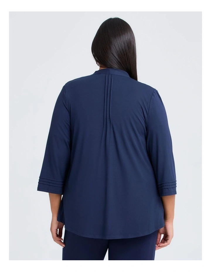 Transit Pintuck Bamboo Cardigan Dark Indigo image 2