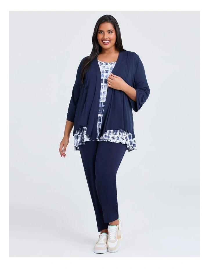 Transit Pintuck Bamboo Cardigan Dark Indigo image 3