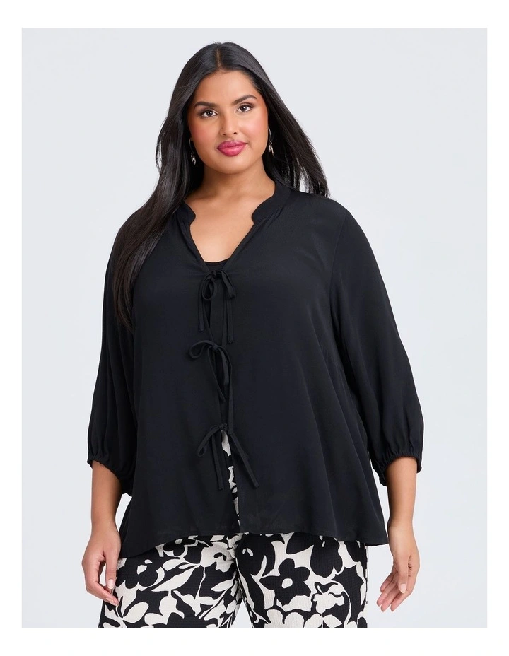 Natural Enya Duster in Black image 1