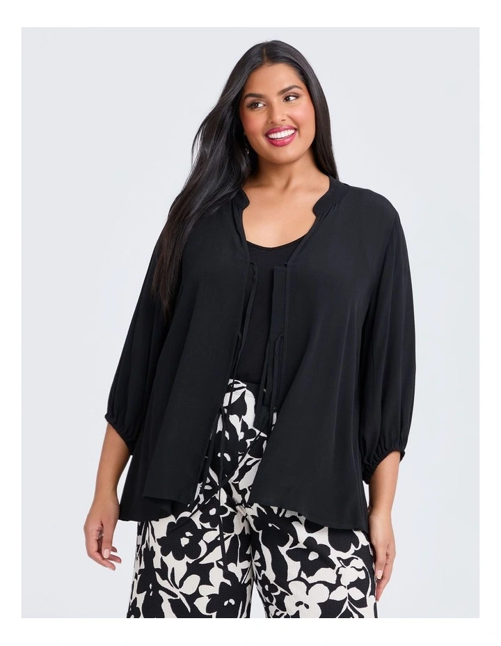 Natural Enya Duster in Black image 3