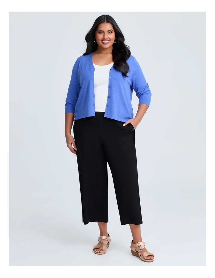 Ivy V-neck Natural Knit Cardigan in Bay Blue image 4