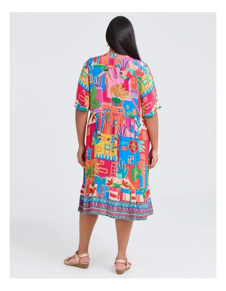 Natural Midi Dress in Print image 2