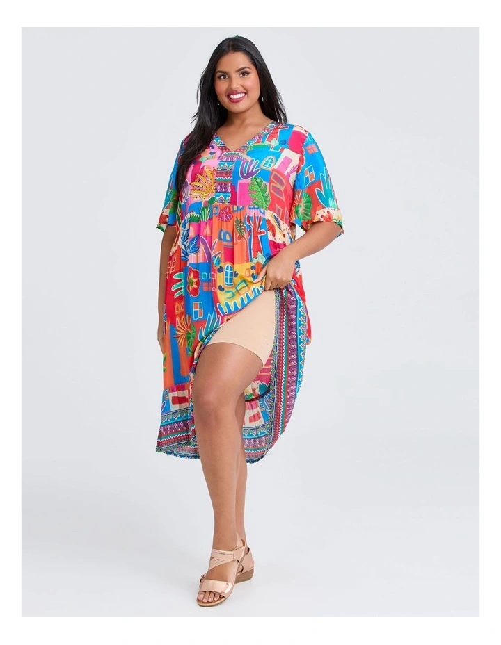 Natural Midi Dress in Print image 3