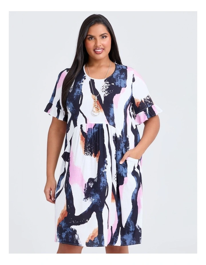Everyday Empire Natural Dress Dark Indigo Print image 3