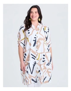 Tulip Linen Bamboo Shirt Dress Print