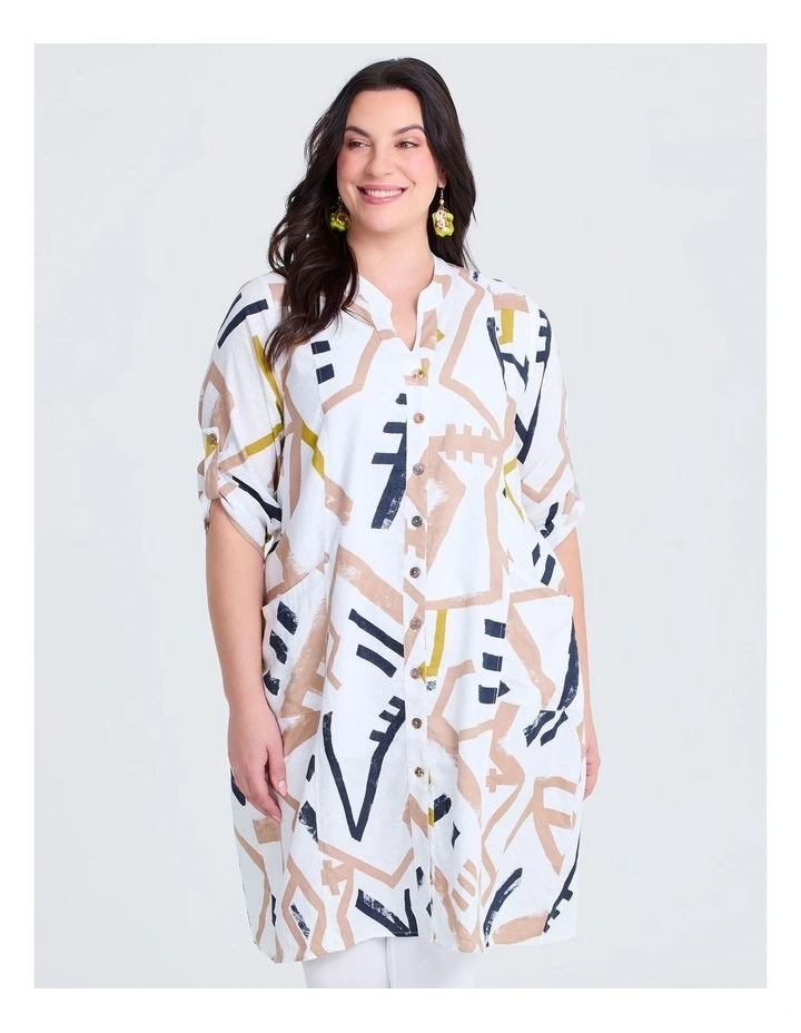 Tulip Linen Bamboo Shirt Dress Print image 1