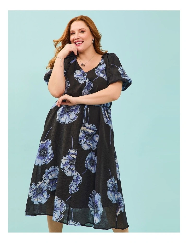 Poppy Tencel Midi Dress in Multi image 5