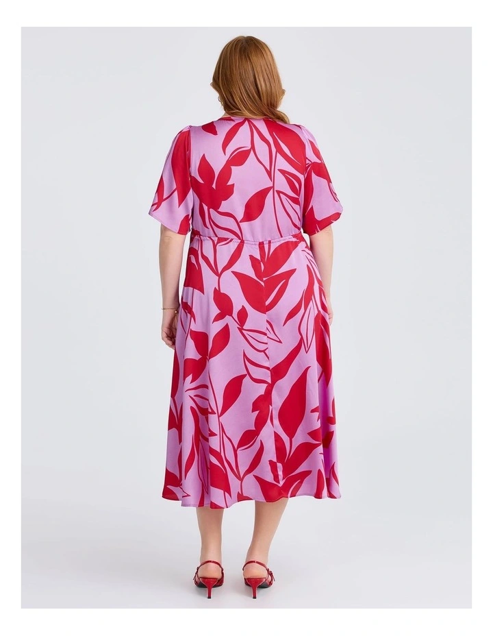 Serenade Event Midi Dress in Red/lilac image 2