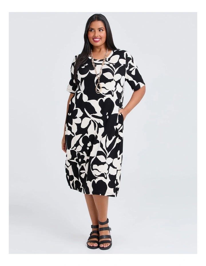 Natural Cassia Midi Dress in Print image 1