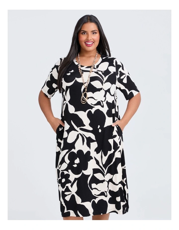 Natural Cassia Midi Dress in Print image 3