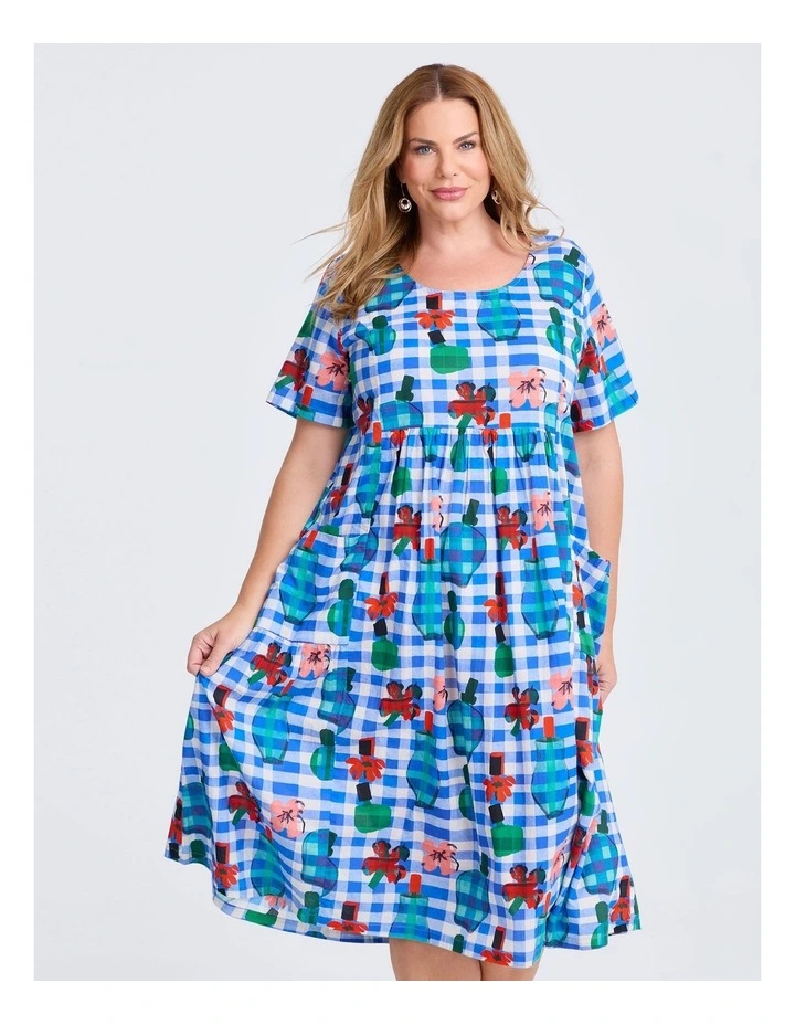 Cotton Pocket Mid Dress Print image 3
