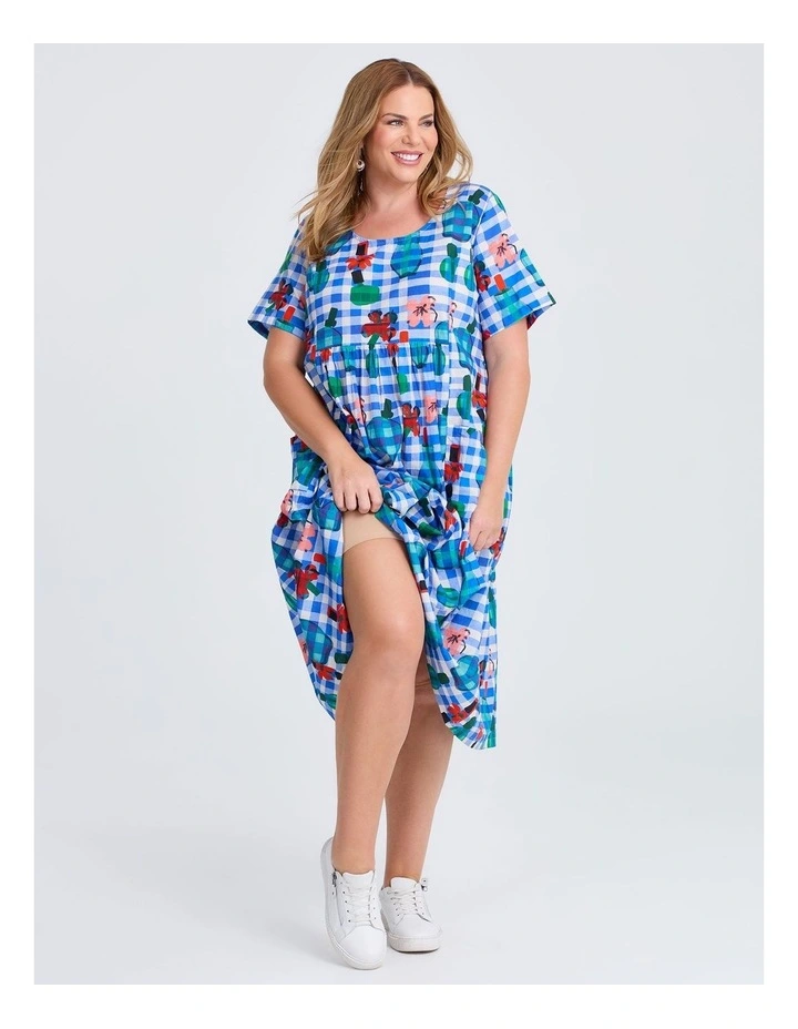 Cotton Pocket Mid Dress Print image 4