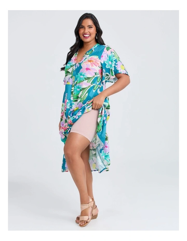 Natural Pastel Floral Button Dress Print image 4